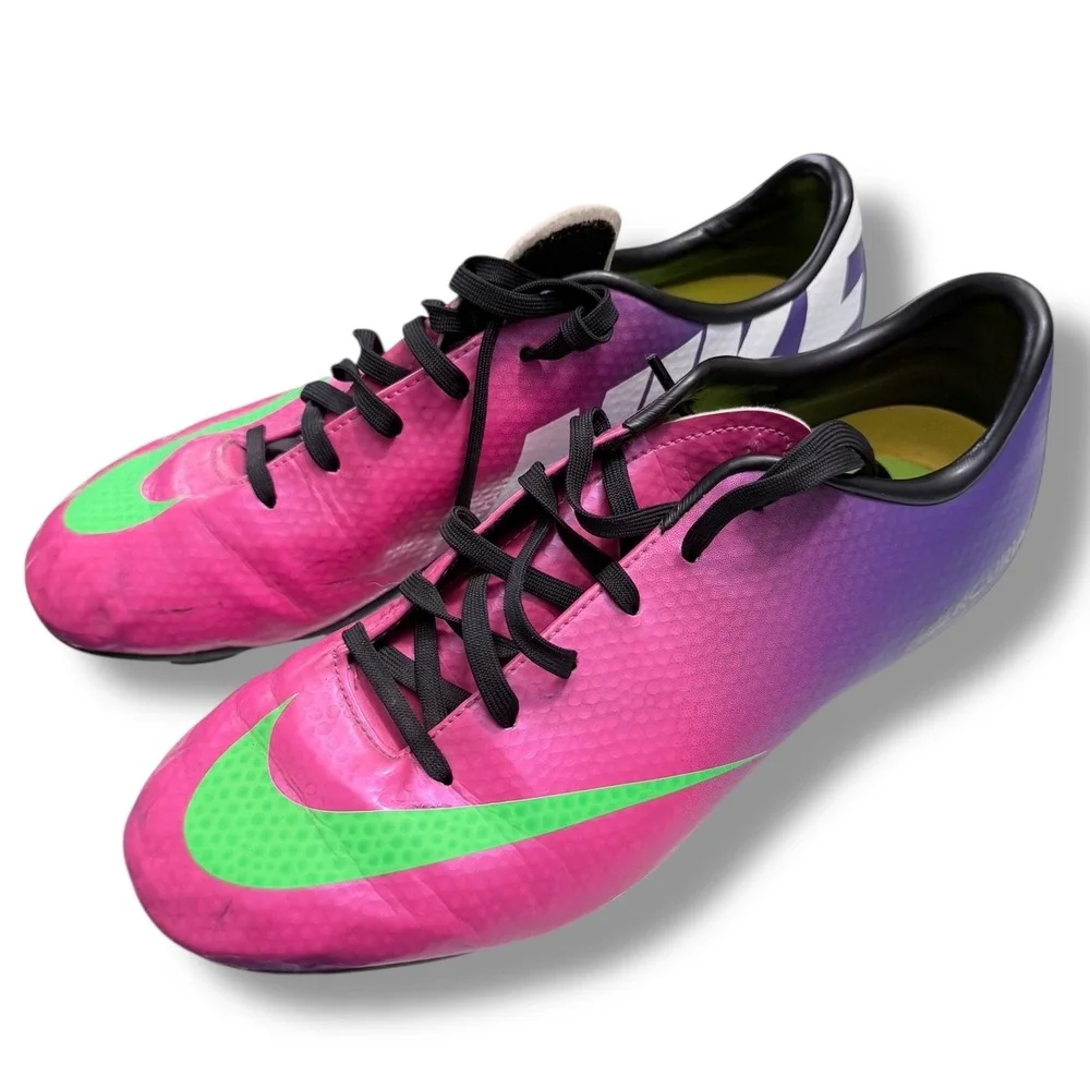 Nike Mercurial Victory VI Dynamic Fit FG Soccer Cleats Pink Purple Kids Youth 6Y